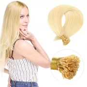 #613 Bleach Blonde Straight I Tip Hair Extensions Remy Human Hair Stick Tip Bonded Extension SLDIT-14