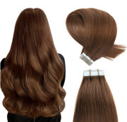 #4 Medium Brown Straight Tape In Hair Extensions Remy Human Hair SLDTI-04