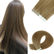 #8 Ash Brown Straight Tape In Hair Extensions Remy Human Hair SLDTI-06