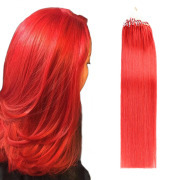 Red Straight Micro Ring Hair Extensions Remy Human Hair Loop Extension SLDMR-20