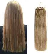 #10 Gold Brown Straight Micro Ring Hair Extensions Remy Human Hair Loop Extension SLDMR-07