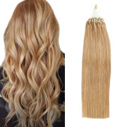 #16 Light Blonde Straight Micro Ring Hair Extensions Remy Human Hair Loop Extension SLDMR-09