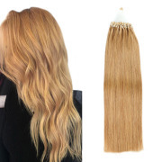 #27 Honey Blonde Straight Micro Ring Hair Extensions Remy Human Hair Loop Extension SLDMR-11