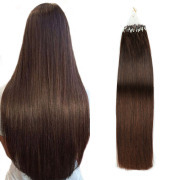 #2 Dark Brown Straight Micro Ring Hair Extensions Remy Human Hair Loop Extension SLDMR-03
