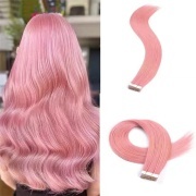 Pink Straight Tape In Hair Extensions Remy Human Hair SLDTI-22