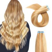#P27/613 Piano Color Straight Tape In Hair Extensions Remy Human Hair SLDTI-16