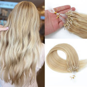 #P27/613 Straight Micro Ring Hair Extensions Remy Human Hair Loop Extension SLDMR-21