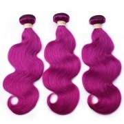 Purple Body Wave Remy Human Hair Weave Bundles Colored Hair Weft XTHW-182