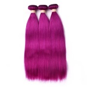 Purple Straight Remy Human Hair Weave Bundles Colored Hair Weft XTHW-253