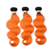 #T 1B/Orange Body Wave Two Tone Hair Bundles Remy Human Hair Weft XTHW-278
