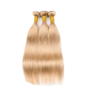 #27 Honey Blonde Straight Remy Human Hair Weave Bundles Colored Hair Weft XTHW-21