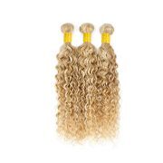 #P 27/613 Blonde Water Wave Highlighted Hair Bundles Piano Colored Remy Human Hair Weft XTHW-305