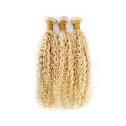 #P 27/613 Blonde Kinky Curly Highlighted Hair Bundles Piano Colored Remy Human Hair Weft XTHW-310