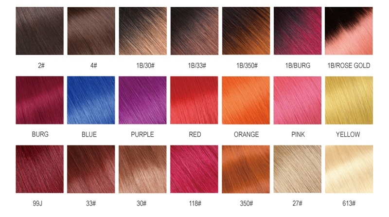 Colored Ombre Straight Remy Human Hair #T 1B/99J 13