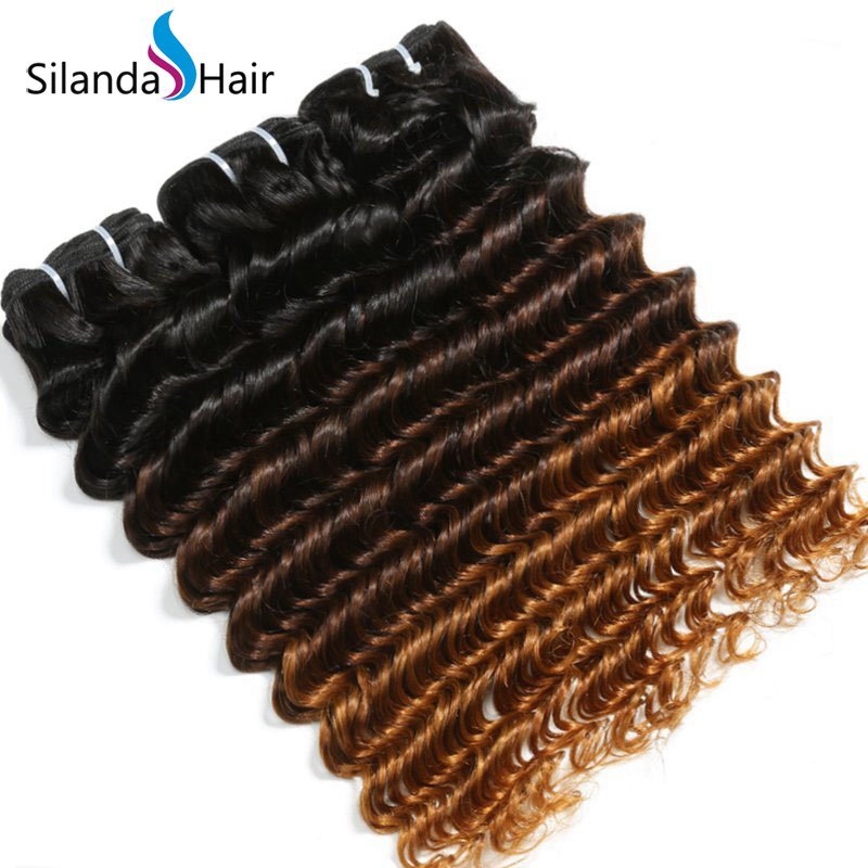 JXCT-220 #T 1B/4/30 Deep Wave Remy Human Hair Weaves With Lace Frontal 13X4