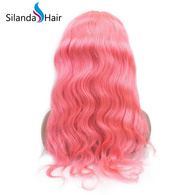 Silanda Hair Popular Style Pink Body Wave Brazilian Remy Human Hair Lace Front Full Lace Wigs