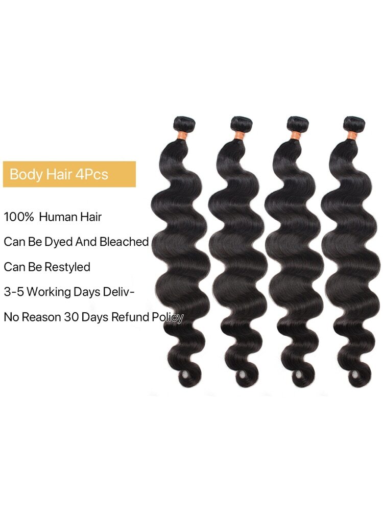Body Wave bundles human hair extensions for volume and length Brazilian Natural Black Hair Weave 4 Remy Human hair bundles Deals for Black Women Hair Extensions Body Wave bundles human hair extensions for volume and length