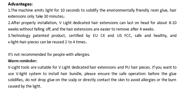 Newest V-Light Technology Hair Extension Wig Hair Piece Real Hair Grafting Tool and Traceless tool for tape Hair Extension Newest V-Light Hair Extension Grafting Tool and Traceless tool for tape Hair Extension