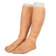 KnowU Old man Artificial Silicone Foot Sleeve Prosthesis Highly Simulated Leg Cover Scars Skin for Old man