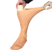 KnowU Old man Artificial Silicone Foot Sleeve Prosthesis Highly Simulated Leg Cover Scars Skin for Old man