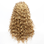 KnowU Long Curly Blonde Synthetic Lace Front Wig Fro Crossdresser Drag Queen