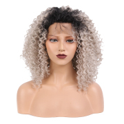 KnowU Curly grey short Synthetic Lace Front Wig For Crossdresser Drag Queen transgender fashion hottest sexy