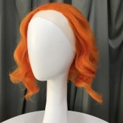 KnowU Curly red short Synthetic Lace Front Wig For Crossdresser Drag Queen transgender fashion hottest