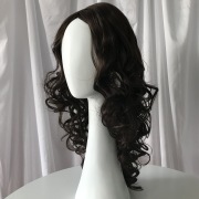 KnowU curly brown long Fashion Hairpieces Lady's Wig Brown-Black Mid-Length Curly Hair Sexy Quee