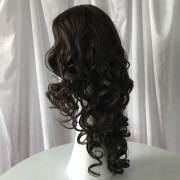 KnowU curly brown long Fashion Hairpieces Lady's Wig Brown-Black Mid-Length Curly Hair Sexy Quee