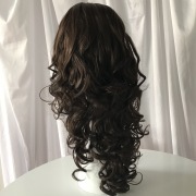 KnowU curly brown long Fashion Hairpieces Lady's Wig Brown-Black Mid-Length Curly Hair Sexy Quee