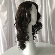 KnowU curly brown long Fashion Hairpieces Lady's Wig Brown-Black Mid-Length Curly Hair Sexy Quee