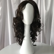 KnowU curly brown long Fashion Hairpieces Lady's Wig Brown-Black Mid-Length Curly Hair Sexy Quee