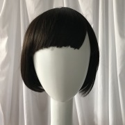 KnowU straight black short Wig Hairpieces Fashion Black Short Hair Bob Bangs Elegant Realistic