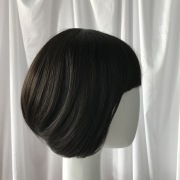 KnowU straight black short Wig Hairpieces Fashion Black Short Hair Bob Bangs Elegant Realistic