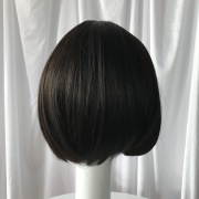 KnowU straight black short Wig Hairpieces Fashion Black Short Hair Bob Bangs Elegant Realistic