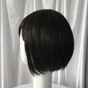 KnowU straight black short Wig Hairpieces Fashion Black Short Hair Bob Bangs Elegant Realistic