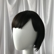 KnowU straight black short Wig Hairpieces Fashion Black Short Hair Bob Bangs Elegant Realistic