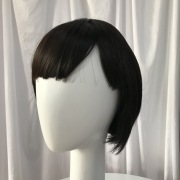 KnowU straight black short Wig Hairpieces Fashion Black Short Hair Bob Bangs Elegant Realistic