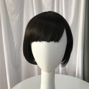 KnowU straight black short Wig Hairpieces Fashion Black Short Hair Bob Bangs Elegant Realistic