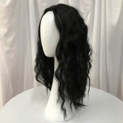 KnowU Curly Black Long Hair Center Point Explosion Corn Perm Realistic