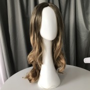 KnowU Curly Blond Long Gradient Mid-point Wig Hairpieces Yellow Hair Big Wave Cosplay