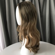 KnowU Curly Blond Long Gradient Mid-point Wig Hairpieces Yellow Hair Big Wave Cosplay