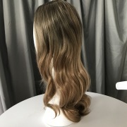 KnowU Curly Blond Long Gradient Mid-point Wig Hairpieces Yellow Hair Big Wave Cosplay