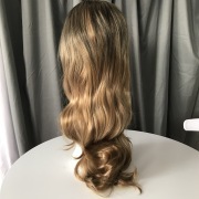 KnowU Curly Blond Long Gradient Mid-point Wig Hairpieces Yellow Hair Big Wave Cosplay