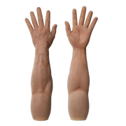 KnowU Realistic Silicone Muscle Gloves Male Hand Covers Cosplay Sleeve Strong Arm