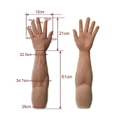 KnowU Realistic Silicone Muscle Gloves Male Hand Covers Cosplay Sleeve Strong Arm