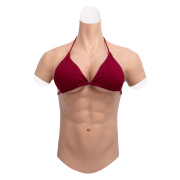 KnowU Silicone Breast Forms with Strong Abs F Cup Size S/L Muscle Suit Fake Chest Cosplay Crossdresser