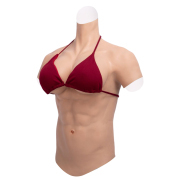 KnowU Silicone Breast Forms with Strong Abs F Cup Size S/L Muscle Suit Fake Chest Cosplay Crossdresser