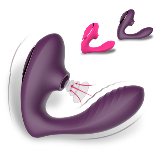 Vagina G Spot Clit Dildo Vibrator With Clitoral Sucking Vibrator