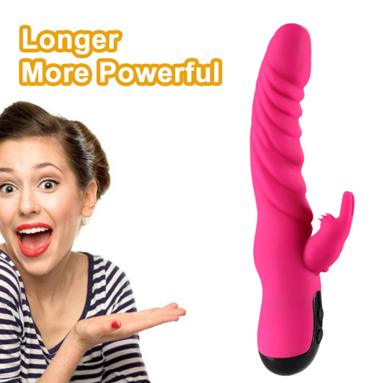 LoveTime Rechargeable G-Spot Dildo Rabbit Vibrator Dual Vagina Clit stimulator AV stick Clitoris Massager Sex Toys for Women